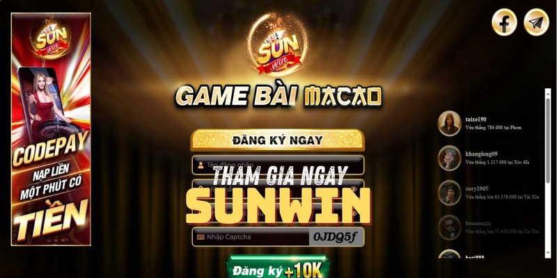 Đăng nhập Sunwin Macao - Nền tảng game uy tín với cơ hội thắng lớn