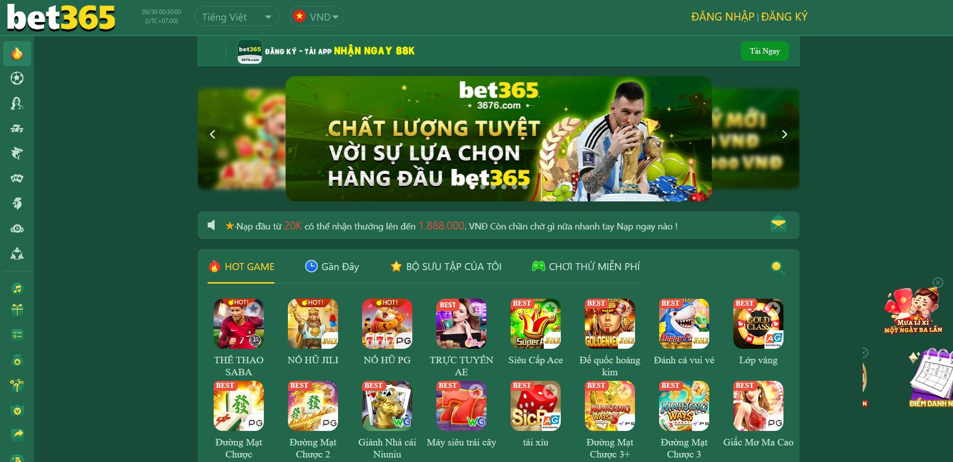 Bet365 tặng ngay 100k khi đăng ký