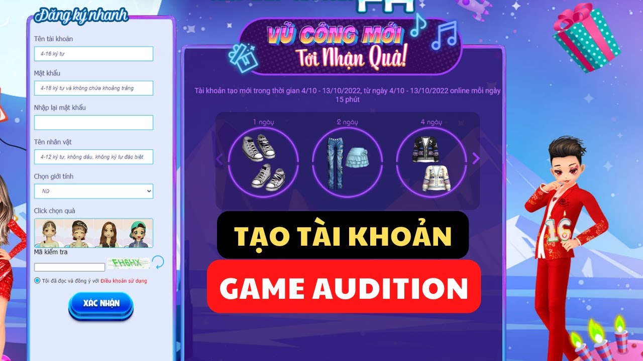 Hướng dẫn đăng ký tài khoản game Audition cho người mới